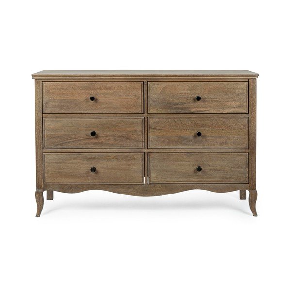 Mangopuidust kummut tumedas naturaalses värvitoonis 125x80x42 cm Domitille - Bizzotto