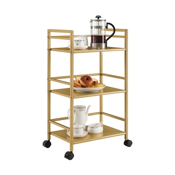 Metallist serveerimislaud kuldsetel ratastel 29x43 cm Helix - Novogratz-image-4