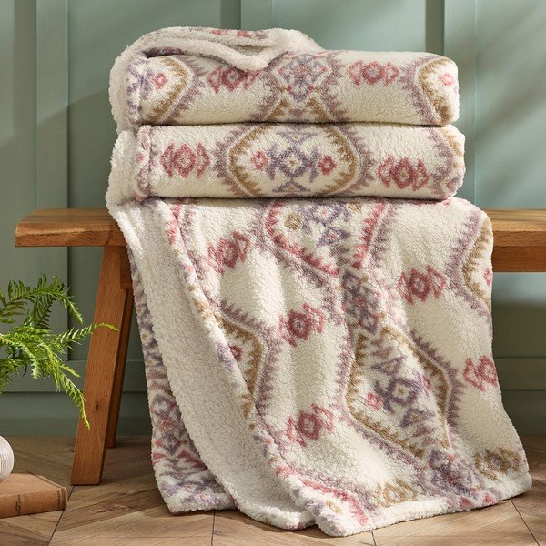 Naturaalset värvi tekk 240x200 cm Navajo Fleece - Catherine Lansfield-image-2