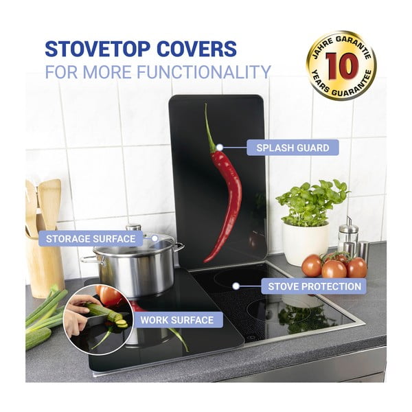 Klaasist pliidikatte komplekt 2 tk, 52 x 30 cm Peperoni - Wenko-image-4