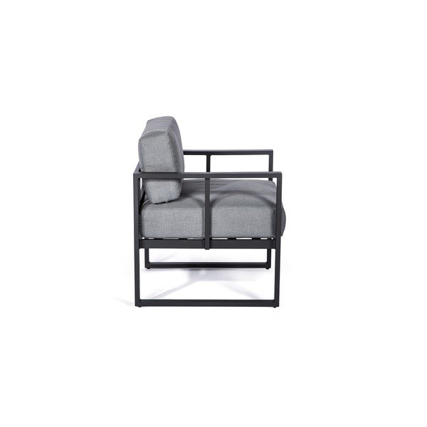 Set grafitově šedých zahradních křesel Bellisima a černého stolku Loris, ø 35 cm-image-2