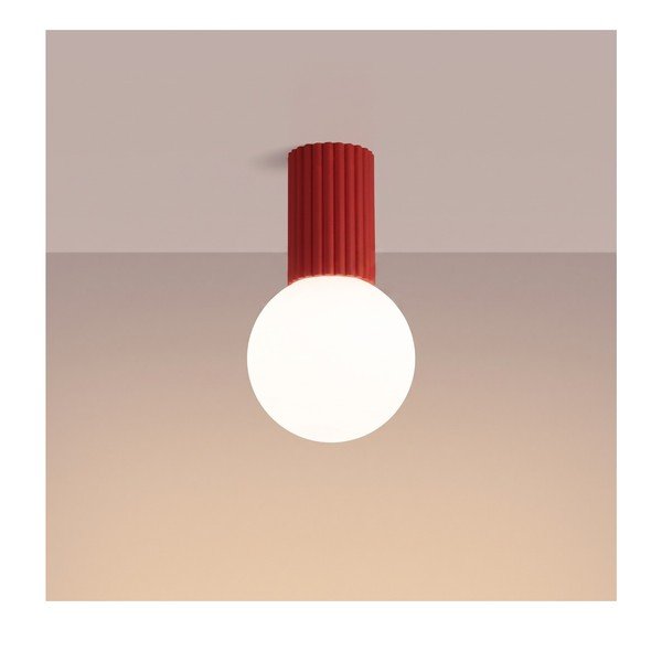 Punane opaalklaasist laelamp, ø 12 cm Orbital - Sollux-image-3