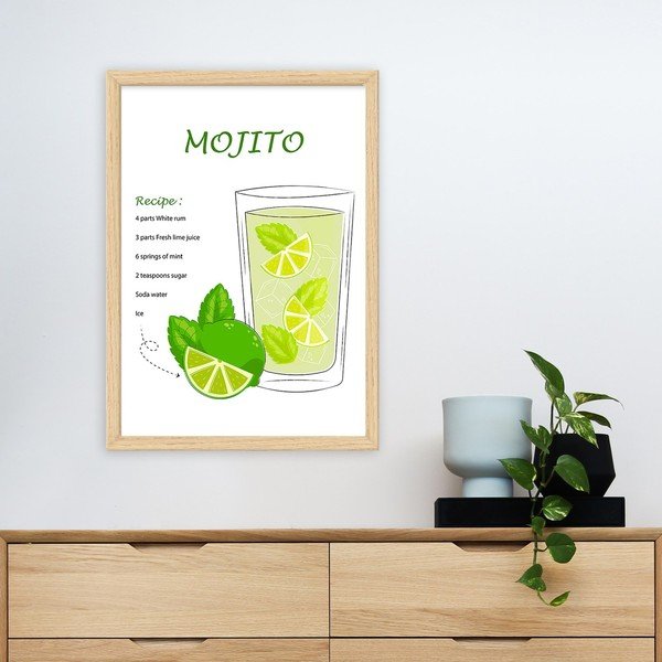Plakat raamis 40x55 cm Mojito - Wallity-image-1