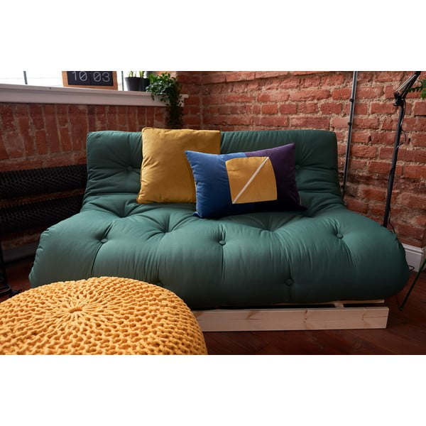 Kootud kollane pouf Kootud XL, ⌀ 70 cm - LABEL51-image-1