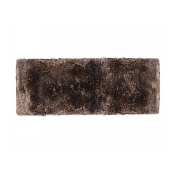 Hnědý koberec z ovčí vlny Royal Dream Zealand Long, 70 x 190 cm