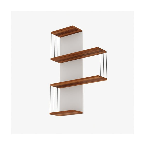 Valge-puiduvärvi männidekooriga riiul 64 cm Cambel - Kalune Design-image-3