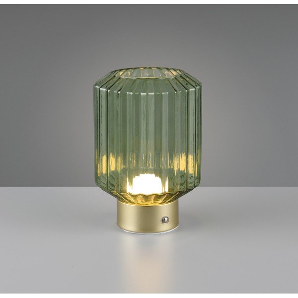 Roheline-kuldne dimmerdatav LED laualamp klaasist varjuga  (kõrgus 19,5 cm) Lord - Reality-image-1