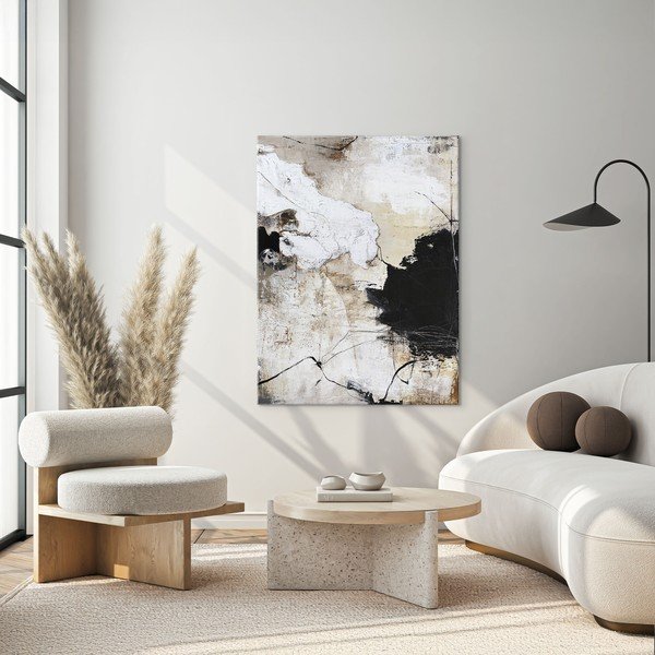 Trükitud/käsitsi maalitud elementidega lõuendimaal 90x118 cm Reform 1 - Malerifabrikken-image-1