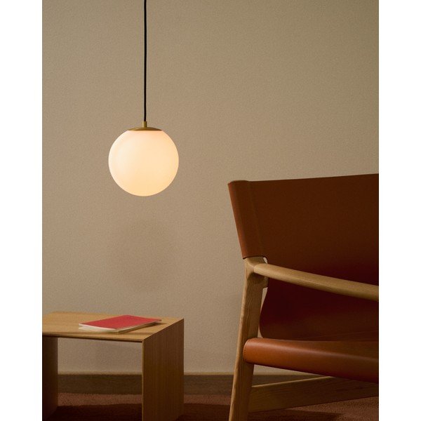 Valge/kuldne ripplamp klaasist varjuga, ø 10 cm Brisia - Kave Home-image-1