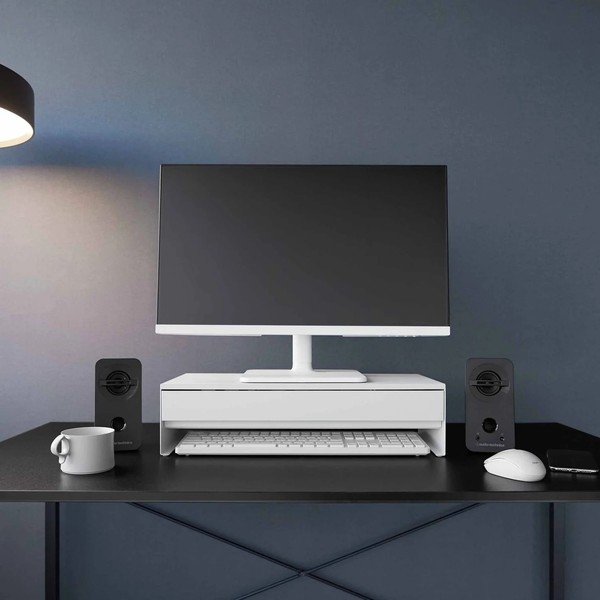 Valge metallist monitorialus Tower - YAMAZAKI-image-1
