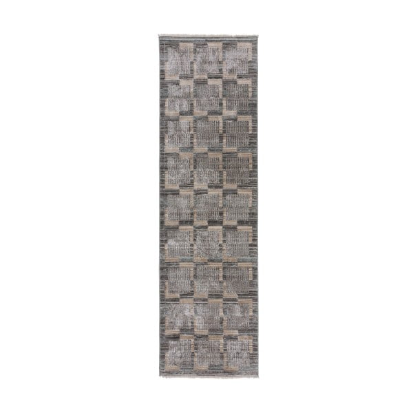 Hall-beež vaip 66x240 cm Evelyn Blocks - Flair Rugs