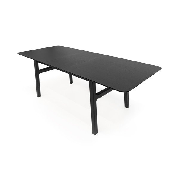 Kokkupandav tammespooniga söögilaud koos lisaplaadiga 90x180 cm Curved - Woodman-image-3