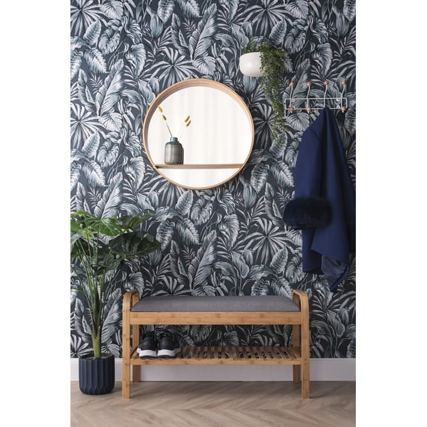 Puidust raamiga riiuliga seinapeegel ø 61 cm Sheer - PT LIVING-image-1