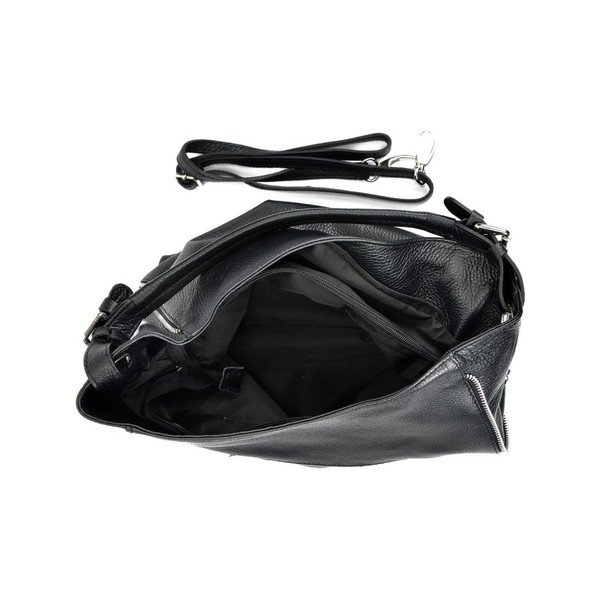 Černá kožená kabelka Mangotti Bags Iris-image-3