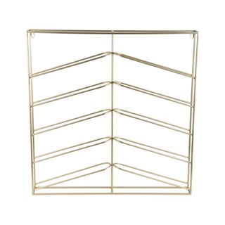 Kuldne metallist seinale paigaldatav veiniriiul, 10le pudelile 67x66x7,5 cm Cuadro - PT LIVING