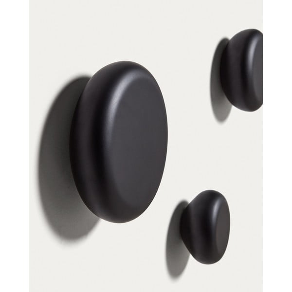 Mustad seinale kinnitatavad puidust konksud 3tk komplektis Nadue - Kave Home-image-1