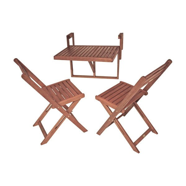 Komplekt 2 tooli ja ripplaud eukalüptipuidust Rõdu Berkeley - Garden Pleasure