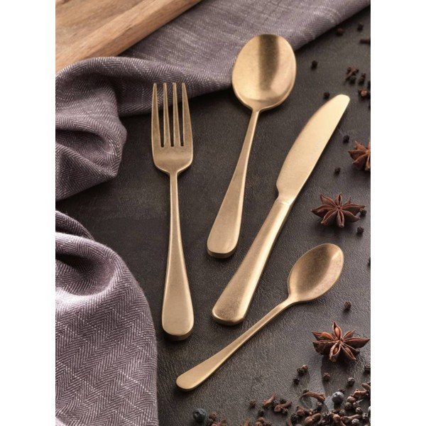 Roostevabast terasest söögiriistad 16 tk kuldset värvi Posate Old - Brandani-image-1