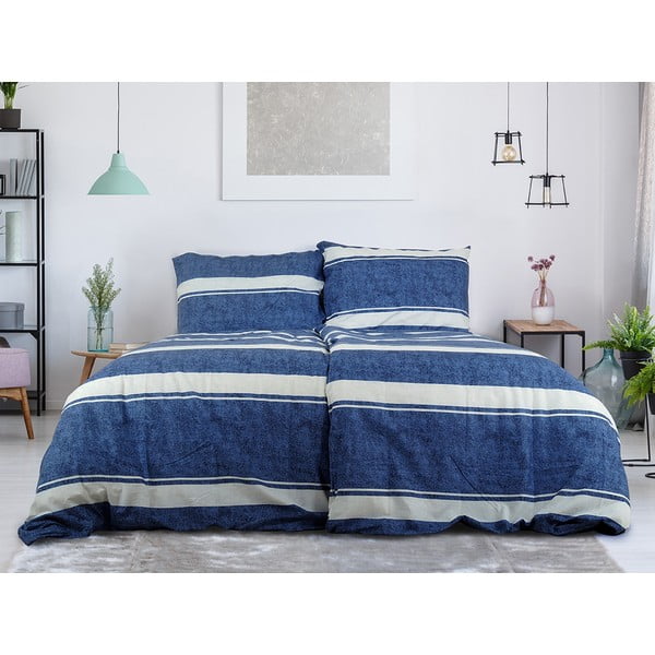 Sinine krepp voodipesu üheinimesevoodile 140x200 cm Blue Line - B.E.S.