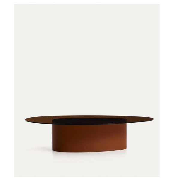 Pruun kohvilaud klaasist pealispinnaga 81x140 cm Olir - Kave Home-image-4