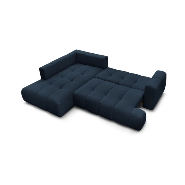 Tumesinine diivanvoodi/panipaigaga nurgadiivan (vasak nurk/L-kujuline) Fuji - Bobochic Paris-image-4