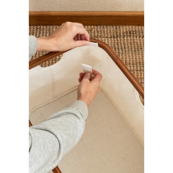 Kreem kangast pesukorv, kokkupandav Bamboo/Linen - Bigso-image-4