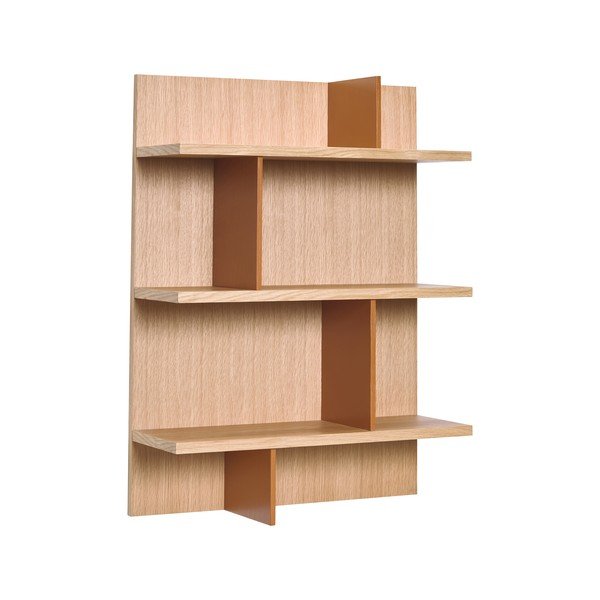 Kahetasandiline riiul naturaalse tammepuust dekooriga 60 cm Stand - Hübsch