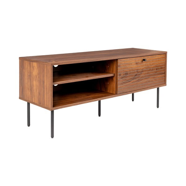 Pruun pähklipuidu spoonist TV-alus 120x50x40 cm Stripes - White Label-image-2