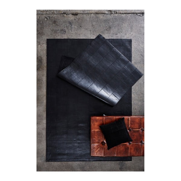 Černý koberec z pravé kůže Fuhrhome Athens, 120 x 180 cm-image-4