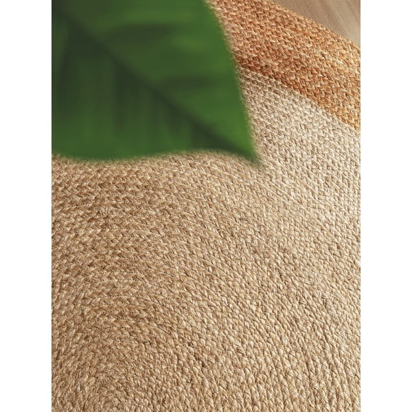 Elevandiluu värvi käsitsi kootud kahepoolne džuudist ümmargune vaip ø 240 cm Jutta Ivory - Hanse Home-image-3