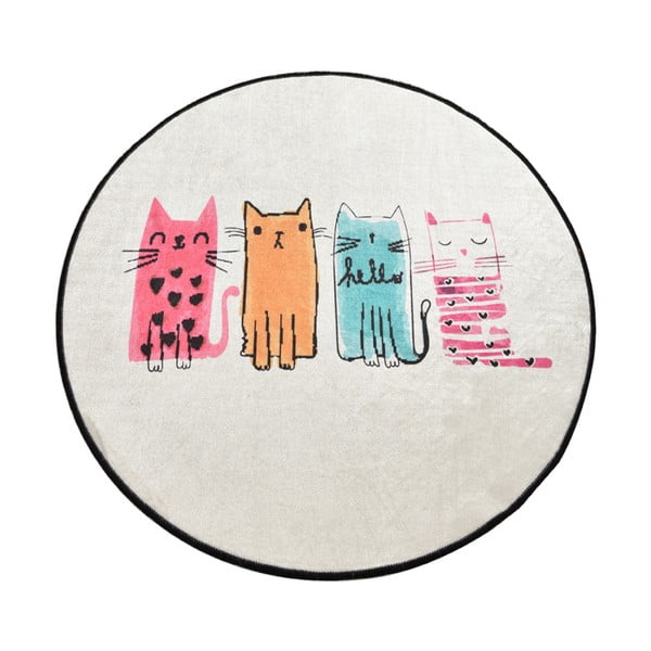 Koupelnová předložka Homefesto Baby Cats, ⌀ 100 cm