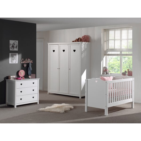 Valge laste riidekapp 159x191x57 cm Amori - Vipack-image-1