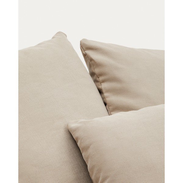 Beež linane tugitool Nora - Kave Home-image-1