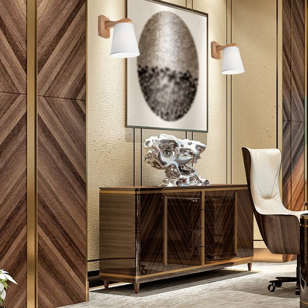 Valge-pruun seinavalgusti ø 16 cm Andreas - LAMKUR-image-3