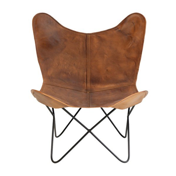 Pruun nahast liblikas tugitool Farfalla - sømcasa-image-2