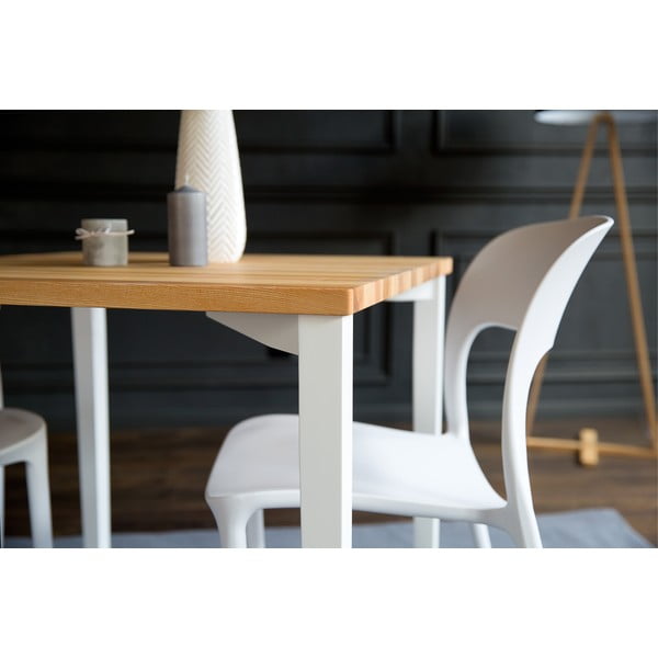 Valge söögilaud TRIVENTI, 80 x 80 cm - Ragaba-image-1