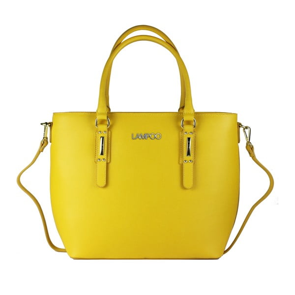 Žlutá kožená kabelka Lampoo Masna