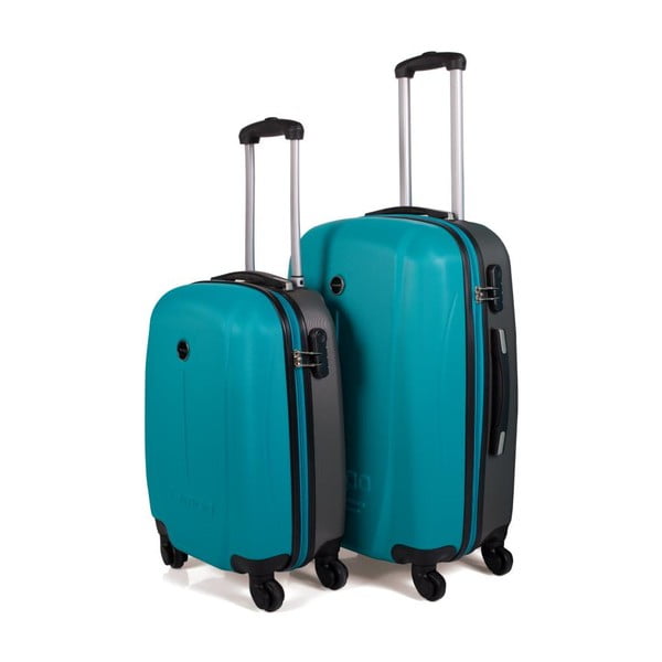 Sada 2ks modrých kufrů na kolečkách Tempo