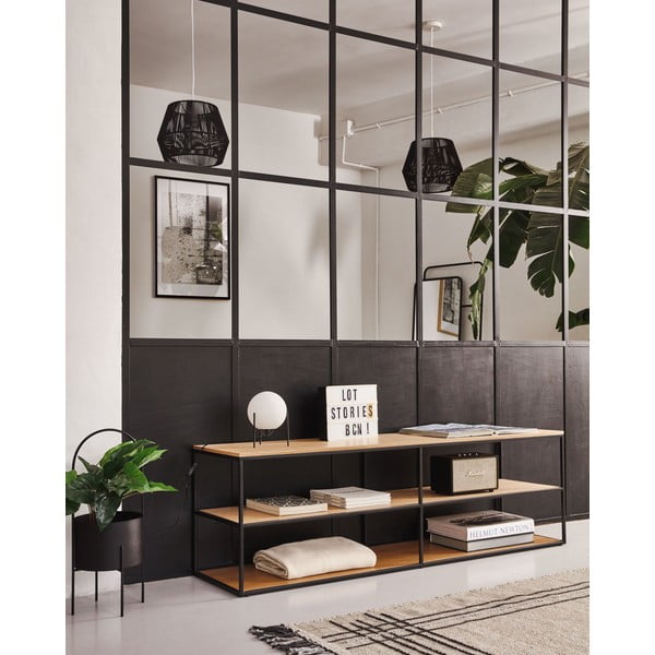 Must/loomulik telerilaud tammepuust 160x50 cm Yoana - Kave Home-image-4