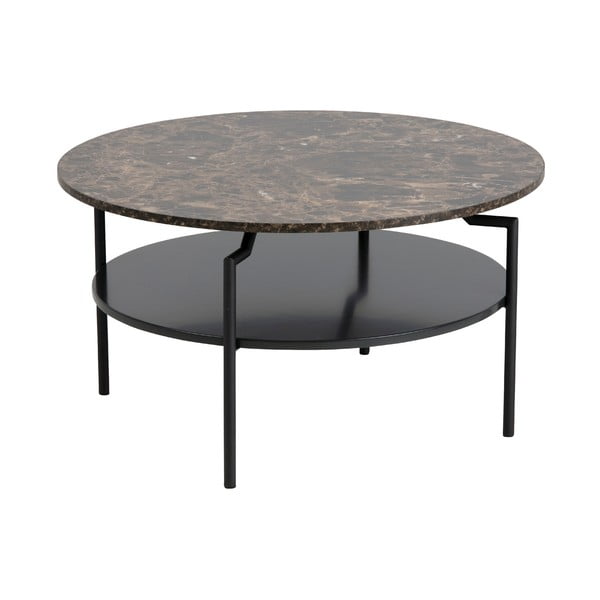 Černo-hnědý kulatý konferenční stolek ø 80 cm Goldington - Actona
