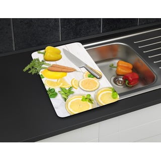 Karastatud klaasist pliidikatted 2 tk komplektis 52x30 cm Lemons - Wenko