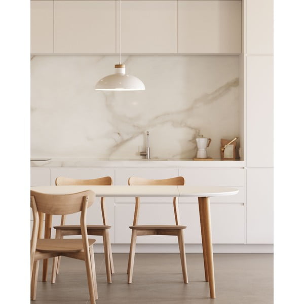 Valge ümmargune klapplaud valge lauaplaadiga ø 90 cm Oqui - Kave Home-image-2