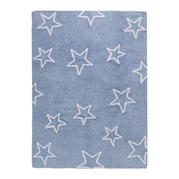 Modrý bavlněný koberec Happy Decor Kids Stars, 160 x 120 cm