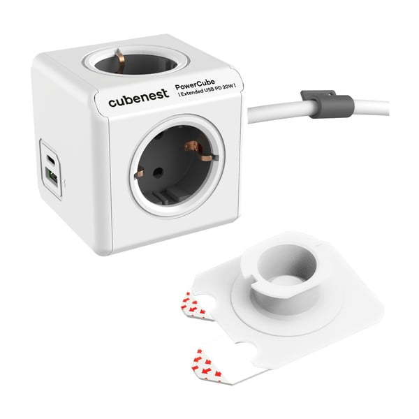 Pistikupesa PowerCube Extended USB Schuko - Cubenest-image-1