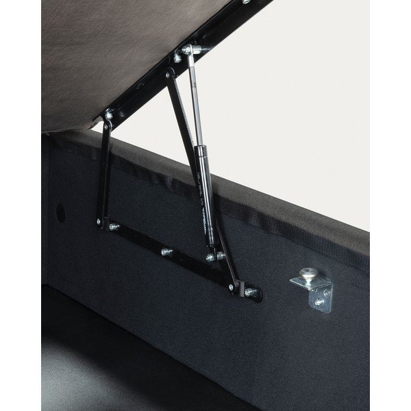 Must polsterdatud üheinimesevoodi koos panipaigaga 90x190 cm Matters - Kave Home-image-4