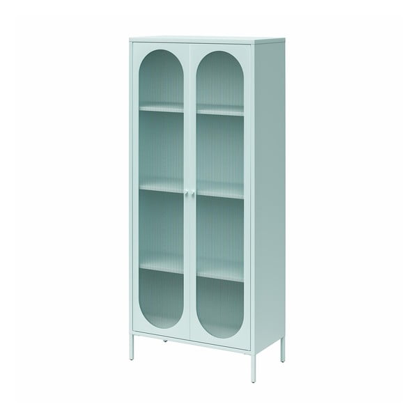 Helesinine metallist vitriinkapp 80x186x40 cm Luna - Støraa-image-4