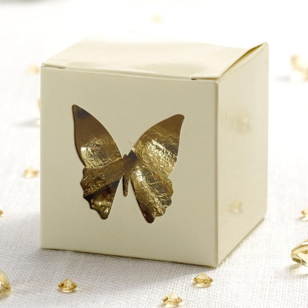 Sada 10 krabiček na výslužku s detailem ve zlaté barvě Neviti Butterfly