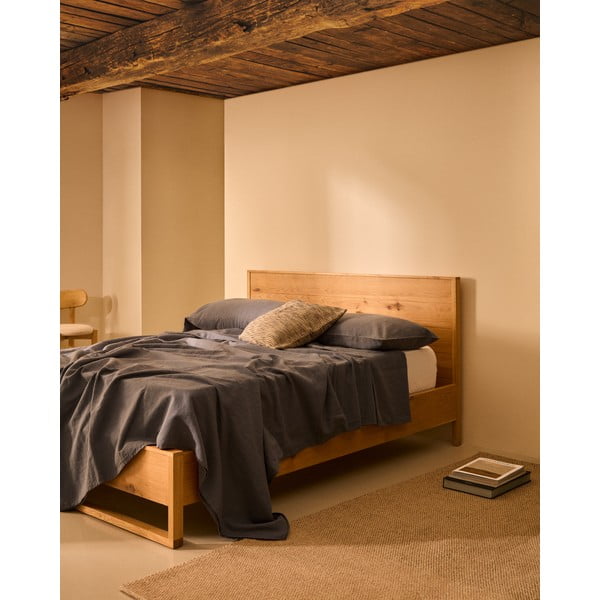 Tammepuidust kaheinimesevoodi koos voodipõhjaga 180x200 cm Alguema - Kave Home-image-1