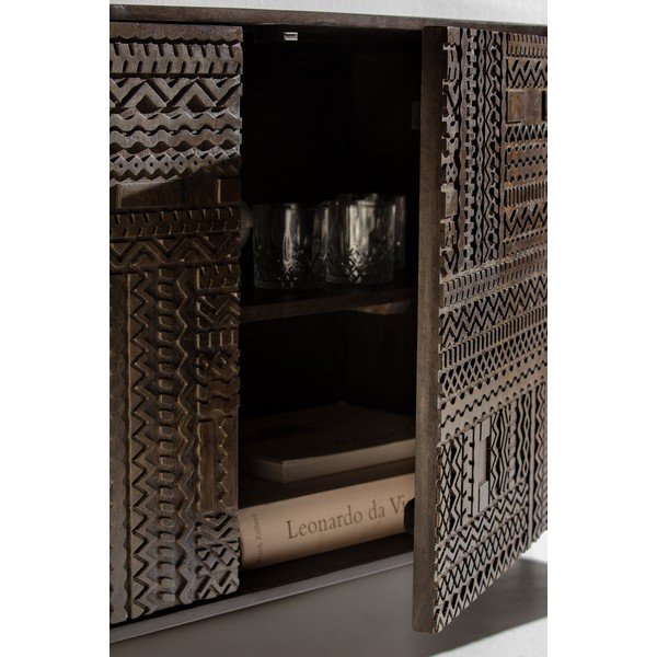 Tumepruun mangopuidust telekaalus 145x48x40 cm Kalai - MOME-image-2