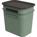 Rohelised plastikust kaanega hoiukarbid 2tk komplektis 18,5x27x26 cm Brisen - Rotho